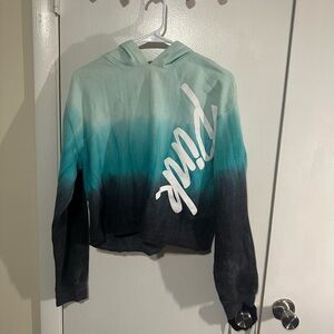 PINK Teal and Black Ombre Hoodie